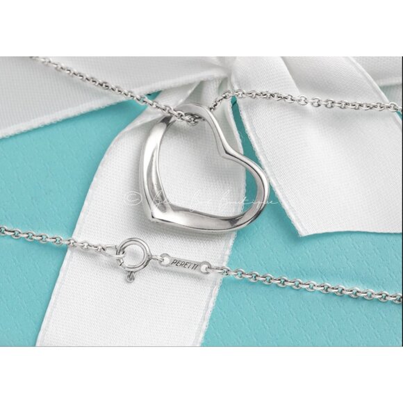 Tiffany & Co. Elsa Peretti Vintage Open Heart Necklace Medium 22mm Pendant - Picture 5 of 8